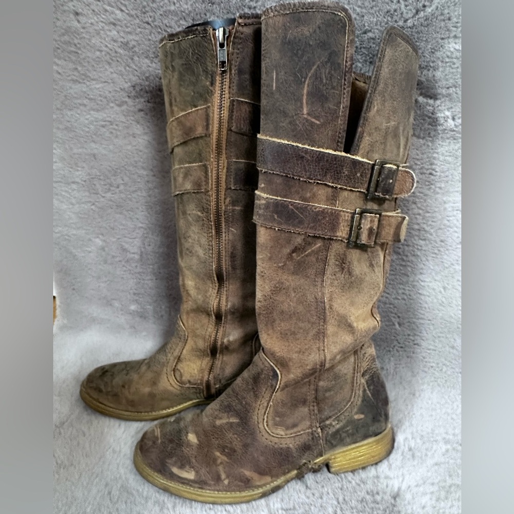 Bed Stu Leather Moto Boots Buckle
Women's Distressed Knee High
Tall